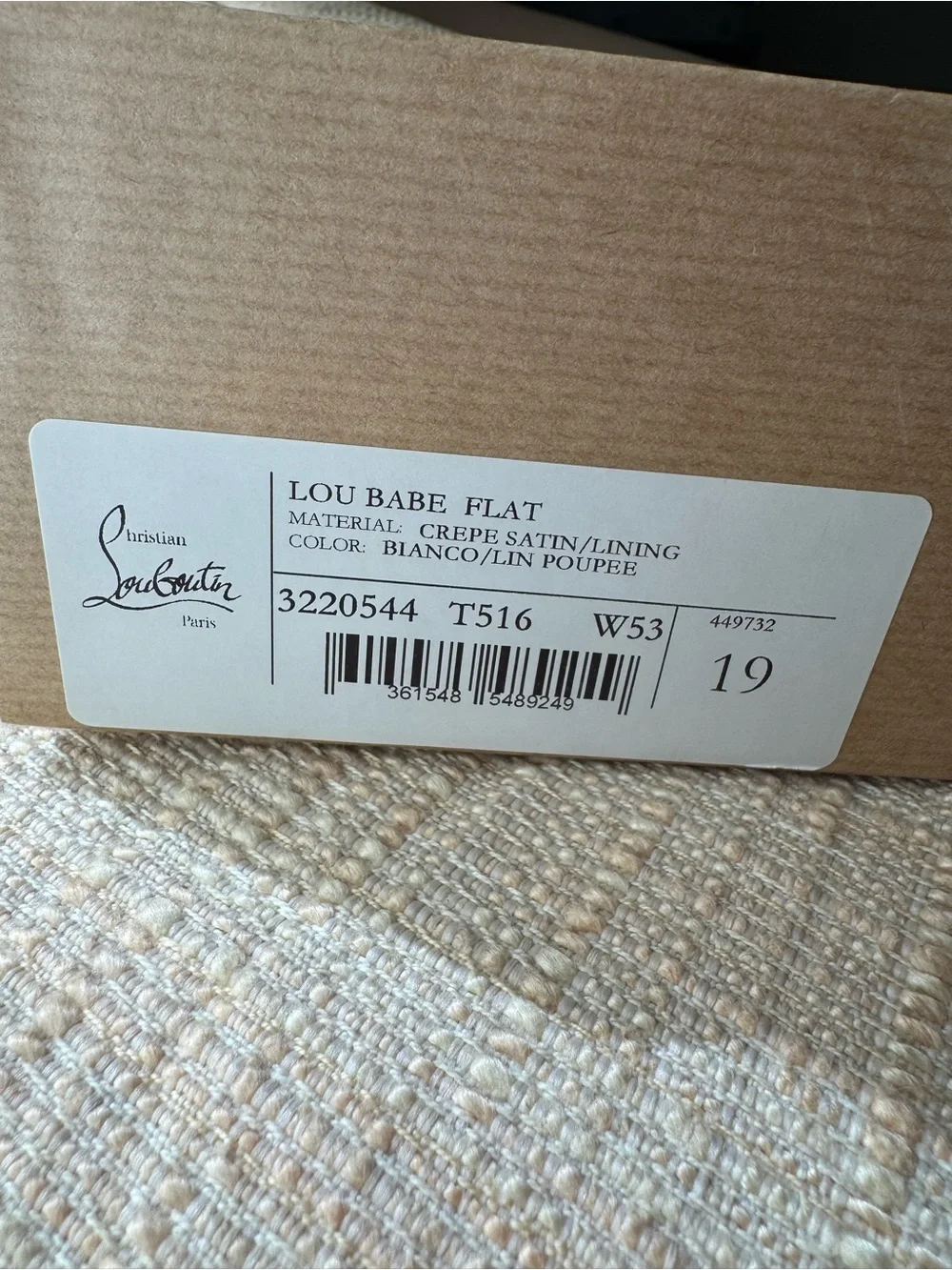Christian Louboutin Ivory Satin Bow Ballet Flats with Red Sole